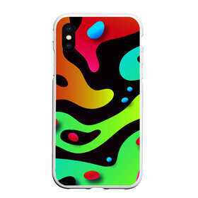 Чехол для iPhone XS Max матовый с принтом Неон в Ухте, Силикон | Область печати: задняя сторона чехла, без боковых панелей | абстракция | краски | неон | палитра | пятна | текстура | цвета