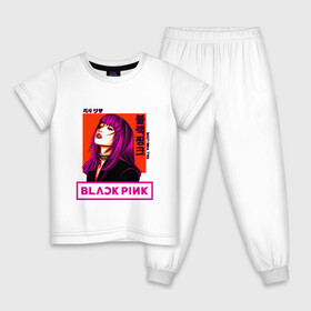 Детская пижама хлопок с принтом Лиса в Ухте, 100% хлопок |  брюки и футболка прямого кроя, без карманов, на брюках мягкая резинка на поясе и по низу штанин
 | black pink | blackpink | pop | блэк пинк | ким дженни | ким джи су | корейцы | лалиса манобан | музыка | поп | попса | розэ