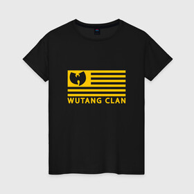 Женская футболка хлопок с принтом Wu-Tang Flag в Ухте, 100% хлопок | прямой крой, круглый вырез горловины, длина до линии бедер, слегка спущенное плечо | black | gza | hip hop | method man | music | new york | odb | old school | rap | rza | usa | wu tang | wu tang clan | аудио | винил | ву тэнг | граффити | диджей | кассета | микрофон | музыка | нью йорк | пластинка | рэп | рэпер | сша