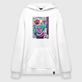 Худи SuperOversize хлопок с принтом Anime is life - Ramen Guy Oni в Ухте, 70% хлопок, 30% полиэстер, мягкий начес внутри | карман-кенгуру, эластичная резинка на манжетах и по нижней кромке, двухслойный капюшон
 | anime monster | art | city | demon oni | dokan | japan | manga | ramen | tokyo | vaporwave | аниме это жизнь | арт | докан | иероглифы | манга | они демон | паровая волна | рамен | токио | уличный стиль | фанат аниме | япония