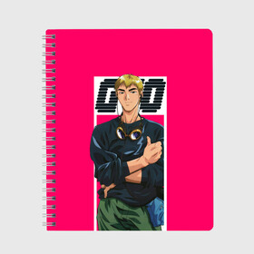 Тетрадь с принтом Great Teacher Onizuka в Ухте, 100% бумага | 48 листов, плотность листов — 60 г/м2, плотность картонной обложки — 250 г/м2. Листы скреплены сбоку удобной пружинной спиралью. Уголки страниц и обложки скругленные. Цвет линий — светло-серый
 | eikichi onizuka | great teacher onizuka | gto | onizuka | крутой учитель онидзука | онидзука | эйкити онидзука