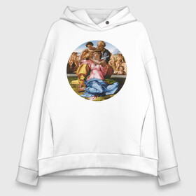 Женское худи Oversize хлопок с принтом Holy Family with St John the в Ухте, френч-терри — 70% хлопок, 30% полиэстер. Мягкий теплый начес внутри —100% хлопок | боковые карманы, эластичные манжеты и нижняя кромка, капюшон на магнитной кнопке | адам | бог | картина | картина микеланджело | мадонна брюгге | мадонна дони | микеланджело | микелянджело | моисей | мучения святого антония | оплакивание христа | рука адама | рука бога