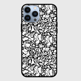 Чехол для iPhone 13 Pro Max с принтом Абстрактная жидкость в Ухте,  |  | Тематика изображения на принте: абстрактный | вода | геометрический | геометрия | дырки | жидкость | нейрографика | петли | плазма | пузыри | пятна | черно белый