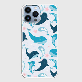 Чехол для iPhone 13 Pro Max с принтом Киты и тюлени в Ухте,  |  | whale | белый кит | кит | киты | корабли | кораблики | маяк | морские | паттерн | синий кит | чайки