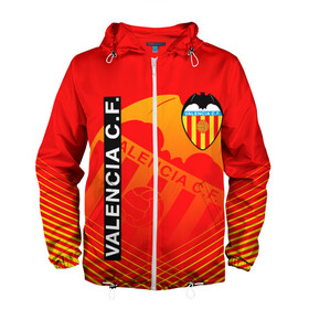 Мужская ветровка 3D с принтом FC VALENCIA ФК ВАЛЕНСИЯ в Ухте, 100% полиэстер | подол и капюшон оформлены резинкой с фиксаторами, два кармана без застежек по бокам, один потайной карман на груди | Тематика изображения на принте: fc valencia | fifa | football | football club. | sport | uefa | английская премьер лига | лига финал | матч | спорт | уефа | финал | фифа | фк валенсия | футбол | футбольный клуб