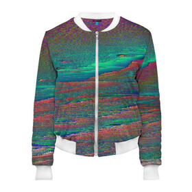Женский бомбер 3D ГЛИТЧ ПОМЕХИ (Z): в Ухте, 100% полиэстер | застегивается на молнию, по бокам два кармана без застежек, мягкие манжеты, по низу бомбера и на воротнике — эластичная резинка | abstract | glitch | lsd | абстракция | глитч | кислота | помехи | рябит | рябь | текстура