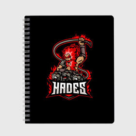 Тетрадь с принтом Hades в Ухте, 100% бумага | 48 листов, плотность листов — 60 г/м2, плотность картонной обложки — 250 г/м2. Листы скреплены сбоку удобной пружинной спиралью. Уголки страниц и обложки скругленные. Цвет линий — светло-серый
 | hades | roguelike | аид | бесконечные круги ада | бог подземного мира | волк | компьютерная игра | мифология | трехглавый