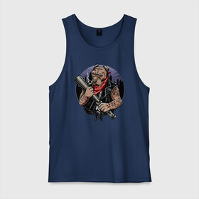 Мужская майка хлопок Вышибала: в Ухте, 100% хлопок |  | арт | бульдог | вышибала | графика | животные | звери | рокер | собака | тату