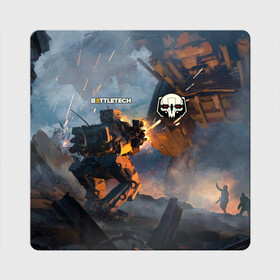 Магнит виниловый Квадрат с принтом Battletech warrior в Ухте, полимерный материал с магнитным слоем | размер 9*9 см, закругленные углы | battle tech | battletech | game | games | батл тех | батлтеч | игра | игры | мех | мехи | роботы