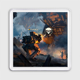 Магнит 55*55 с принтом Battletech warrior в Ухте, Пластик | Размер: 65*65 мм; Размер печати: 55*55 мм | battle tech | battletech | game | games | батл тех | батлтеч | игра | игры | мех | мехи | роботы