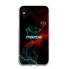 Чехол для iPhone XS Max матовый с принтом Mazda в Ухте, Силикон | Область печати: задняя сторона чехла, без боковых панелей | auto | drift | neon | sport | авто | автомобили | автомобиль | автомобильные | бренд | внедорожники | дрифт | легковые | марка | спорт
