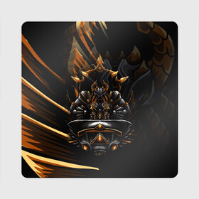 Магнит виниловый Квадрат с принтом Монстр в Ухте, полимерный материал с магнитным слоем | размер 9*9 см, закругленные углы | Тематика изображения на принте: дьявол | мистика | монстр | темные силы | тьма | черное | чудовище