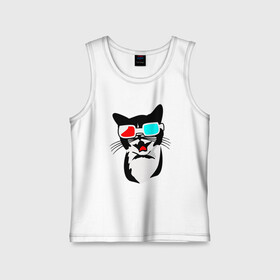Детская майка хлопок с принтом 3D Cat в Ухте,  |  | animal | cat | cute | kitty | meow | друг | животные | киска | китти | кот | котенок | котик | котэ | кошечка | кошка | милый | мур | мяу | питомец