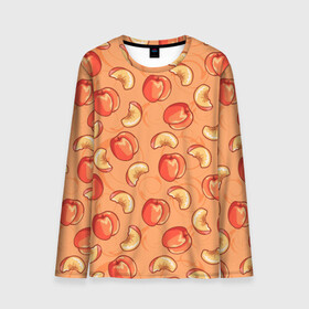 Мужской лонгслив 3D с принтом Яблоки в Ухте, 100% полиэстер | длинные рукава, круглый вырез горловины, полуприлегающий силуэт | apple | art | background | drawing | food | fruit | texture | арт | еда | рисунок | текстура | фон | фрукты | яблоки