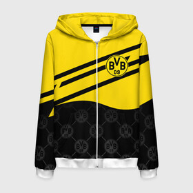 Мужская толстовка 3D на молнии с принтом ФК БОРУССИЯ / FC BORUSSIA в Ухте, 100% полиэстер | длина до линии бедра, манжеты и пояс оформлены мягкой тканевой резинкой, двухслойный капюшон со шнурком для регулировки, спереди молния, по бокам два кармана | ballspielverein borussia 09 e v dortmund | borussia | fifa | football | sport | uefa | боруссия | германия. | лига финал | матч | спорт | уефа | финал | фифа | футбол | футбольный клуб