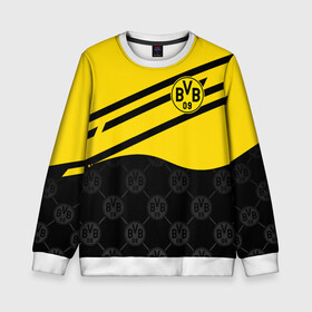 Детский свитшот 3D с принтом ФК БОРУССИЯ / FC BORUSSIA в Ухте, 100% полиэстер | свободная посадка, прямой крой, мягкая тканевая резинка на рукавах и понизу свитшота | ballspielverein borussia 09 e v dortmund | borussia | fifa | football | sport | uefa | боруссия | германия. | лига финал | матч | спорт | уефа | финал | фифа | футбол | футбольный клуб