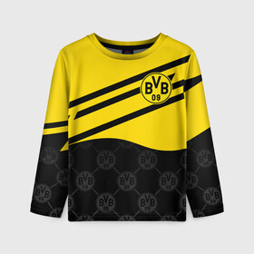 Детский лонгслив 3D с принтом ФК БОРУССИЯ / FC BORUSSIA в Ухте, 100% полиэстер | длинные рукава, круглый вырез горловины, полуприлегающий силуэт
 | ballspielverein borussia 09 e v dortmund | borussia | fifa | football | sport | uefa | боруссия | германия. | лига финал | матч | спорт | уефа | финал | фифа | футбол | футбольный клуб