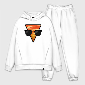 Мужской костюм хлопок OVERSIZE с принтом Лето, закат, очки в Ухте,  |  | beach | club | party | sea | summer | tropical | вечеринка | волны | жара | закат | летние | лето | море | очки | пальмы | пляж | треугольник | тропический