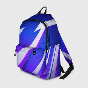 Рюкзак 3D с принтом SPORT STYLE BLUE в Ухте, 100% полиэстер | лямки с регулируемой длиной, сверху петелька, чтобы рюкзак можно было повесить на вешалку. Основное отделение закрывается на молнию, как и внешний карман. Внутри два дополнительных кармана, один из которых закрывается на молнию. По бокам два дополнительных кармашка | 3d | 3д | sport | абстракция | линии | паттерн | соты | спортивный стиль | текстуры