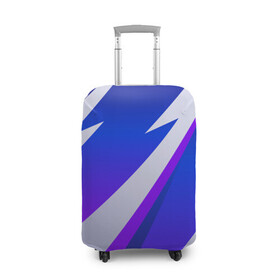 Чехол для чемодана 3D с принтом SPORT STYLE BLUE в Ухте, 86% полиэфир, 14% спандекс | двустороннее нанесение принта, прорези для ручек и колес | 3d | 3д | sport | абстракция | линии | паттерн | соты | спортивный стиль | текстуры