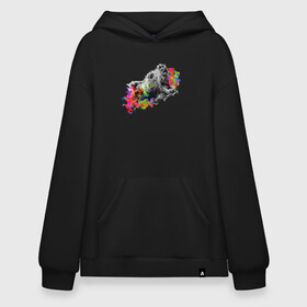 Худи SuperOversize хлопок с принтом пасть медведя в Ухте, 70% хлопок, 30% полиэстер, мягкий начес внутри | карман-кенгуру, эластичная резинка на манжетах и по нижней кромке, двухслойный капюшон
 | грозный | друг | животное | животные | звери | медведь | опасность | оскал | укус