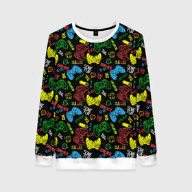 Женский свитшот 3D с принтом Топ-геймер в Ухте, 100% полиэстер с мягким внутренним слоем | круглый вырез горловины, мягкая резинка на манжетах и поясе, свободная посадка по фигуре | games | джойстик | игры