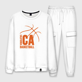 Мужской костюм хлопок с принтом California Basket в Ухте, 100% хлопок | на свитшоте круглая горловина, мягкая резинка по низу. Брюки заужены к низу, на них два вида карманов: два “обычных” по бокам и два объемных, с клапанами, расположенные ниже линии бедра. Брюки с мягкой трикотажной резинкой на поясе и по низу штанин. В поясе для дополнительного комфорта — широкие завязки | basketball | game | lakers | nba | sport | streetball | баскетбол | баскетболист | игра | игрок | калифорния | мяч | нба | спорт | стритбол | тренер