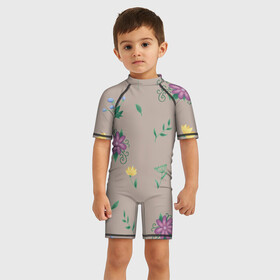 Детский купальный костюм 3D Цветочная эстетика: в Ухте, Полиэстер 85%, Спандекс 15% | застежка на молнии на спине | лето | лист | листья | одуванчик | природа | растение | растения | цветок | цветочек | цветы