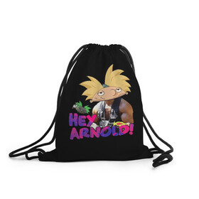 Рюкзак-мешок 3D с принтом Hey Arnold (Predator) в Ухте, 100% полиэстер | плотность ткани — 200 г/м2, размер — 35 х 45 см; лямки — толстые шнурки, застежка на шнуровке, без карманов и подкладки | arnie | arnold | burt | gerald | hey | johanssen | martin | nickelodeon | predator | арни | арнольд | берт | джеральд | джохансен | мартин | мульт | мультфильм | никелодеон | хищник | шварценеггер | эй