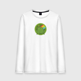 Мужской лонгслив хлопок с принтом Лягушонок в Ухте, 100% хлопок |  | жаба | животные | лягушка | лягушонок | мультик | мультфильм | мультяшный | персонаж | радуга