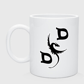 Кружка керамическая с принтом D&D | Dragon  в Ухте, керамика | объем — 330 мл, диаметр — 80 мм. Принт наносится на бока кружки, можно сделать два разных изображения | Тематика изображения на принте: dd | dragon | dungeons and dragons | днд | дракон | подземелья и драконы