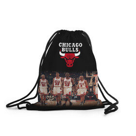 Рюкзак-мешок 3D с принтом CHICAGO BULLS [3] в Ухте, 100% полиэстер | плотность ткани — 200 г/м2, размер — 35 х 45 см; лямки — толстые шнурки, застежка на шнуровке, без карманов и подкладки | basketball | bulls | chicago | chicago bulls | jordan | nba | баскетбол | джордан | нба | чикаго буллз