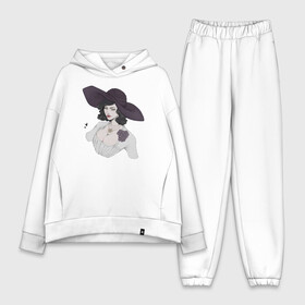 Женский костюм хлопок Oversize с принтом Портрет Леди Димитреску в Ухте,  |  | resident evil | resident evil village | village димитреску | альсина димитреску | герцог resident evil village | герцог из резидента | димитреску | итан resident evil | итан резидент | итан уинтерс | леди димитреску | матерь миранда