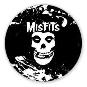 Коврик для мышки круглый с принтом MISFITS [4] в Ухте, резина и полиэстер | круглая форма, изображение наносится на всю лицевую часть | misfits | music | rock | мисфитс | музыка | рок
