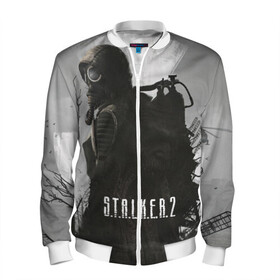 Мужской бомбер 3D с принтом STALKER 2 в Ухте, 100% полиэстер | застегивается на молнию, по бокам два кармана без застежек, по низу бомбера и на воротнике - эластичная резинка | games | open world | stalker | сталкер | чернобыль