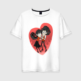 Женская футболка хлопок Oversize с принтом Любовь Виллсона в Ухте, 100% хлопок | свободный крой, круглый ворот, спущенный рукав, длина до линии бедер
 | animation | dont starve | dont starve together | game | games | mult | survive | выживалка | выживание | донт старв | игра | игры | мульт | не голодай | не голодайка