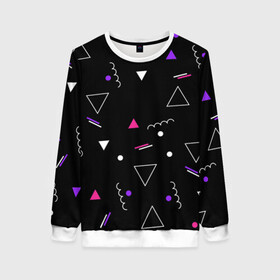 Женский свитшот 3D с принтом Фигуры в Ухте, 100% полиэстер с мягким внутренним слоем | круглый вырез горловины, мягкая резинка на манжетах и поясе, свободная посадка по фигуре | абстракция | геометрические фигуры | детский | треугольник | школа