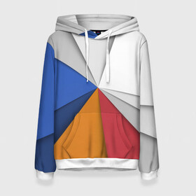 Женская толстовка 3D с принтом Трегоугольник в Ухте, 100% полиэстер  | двухслойный капюшон со шнурком для регулировки, мягкие манжеты на рукавах и по низу толстовки, спереди карман-кенгуру с мягким внутренним слоем. | color | иллюстрация | треугольник | узоры | цвета