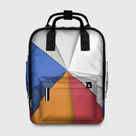 Женский рюкзак 3D с принтом Трегоугольник в Ухте, 100% полиэстер | лямки с регулируемой длиной, сверху ручки, чтобы рюкзак нести как сумку. Основное отделение закрывается на молнию, как и внешний карман. Внутри два дополнительных кармана, один из которых закрывается на молнию. По бокам два дополнительных кармашка, куда поместится маленькая бутылочка
 | color | иллюстрация | треугольник | узоры | цвета