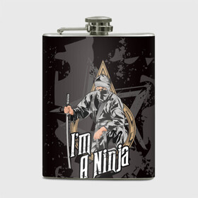 Фляга с принтом Я - ниндзя в Ухте, металлический корпус | емкость 0,22 л, размер 125 х 94 мм. Виниловая наклейка запечатывается полностью | ninja | боевое искусство | воин | ниндзюцу | ниндзя | синоби но моно | япония