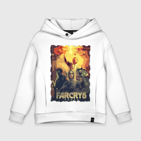 Детское худи Oversize хлопок с принтом ОТЕЦ Иосиф Сид | Farcry в Ухте, френч-терри — 70% хлопок, 30% полиэстер. Мягкий теплый начес внутри —100% хлопок | боковые карманы, эластичные манжеты и нижняя кромка, капюшон на магнитной кнопке | farcry | fc 5 | fc5 | фар край