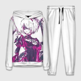 Женский костюм 3D (с толстовкой) с принтом 2B | NEON | НЕОН в Ухте,  |  | 2a | 2б | ahegao | anime | automata | b2 | cyber | emil | girl | girls | glitch | hikka | neon | nier | senpai | waifu | yorha | а2 | аниме | ахегао | вайфу | глитч | глич | девушка | кибер | манга | неон | семпай | сенпай | тян | тяночка | 