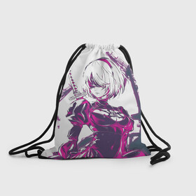 Рюкзак-мешок 3D с принтом 2B | NEON | НЕОН в Ухте, 100% полиэстер | плотность ткани — 200 г/м2, размер — 35 х 45 см; лямки — толстые шнурки, застежка на шнуровке, без карманов и подкладки | 2a | 2б | ahegao | anime | automata | b2 | cyber | emil | girl | girls | glitch | hikka | neon | nier | senpai | waifu | yorha | а2 | аниме | ахегао | вайфу | глитч | глич | девушка | кибер | манга | неон | семпай | сенпай | тян | тяночка | 