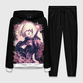 Женский костюм 3D (с толстовкой) с принтом 2B | ROSES в Ухте,  |  | 2a | 2б | ahegao | anime | automata | b2 | cyber | emil | girl | girls | glitch | hikka | neon | nier | roses | senpai | waifu | yorha | а2 | аниме | ахегао | вайфу | глитч | глич | девушка | кибер | манга | неон | розы | семпай | сенпай | т