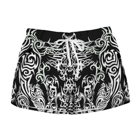 Женские шорты 3D ТАТУ ЧЕРНО БЕЛОЕ УЗОР: в Ухте, 100% полиэстер | прямой крой, два кармана без застежек по бокам. Мягкая трикотажная резинка на поясе, внутри которой широкие завязки. Длина до середины бедра | готы | рок | тату | трайбл | узор | черно белое