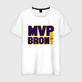 Мужская футболка хлопок с принтом LeBron MVP в Ухте, 100% хлопок | прямой крой, круглый вырез горловины, длина до линии бедер, слегка спущенное плечо. | Тематика изображения на принте: basketball | bryant | game | james | kobe | lakers | lebron | los angeles | nba | sport | streetball | баскетбол | баскетболист | брайант | джеймс | игра | игрок | коби | леброн | лейкерс | лос анджелес | мяч | нба | спорт | стритбол