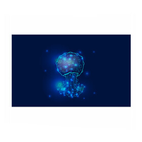 Бумага для упаковки 3D Медуза на синем: в Ухте, пластик и полированная сталь | круглая форма, металлическое крепление в виде кольца | jellyfish | medusa | жители | медуза | медузы | морские | океан