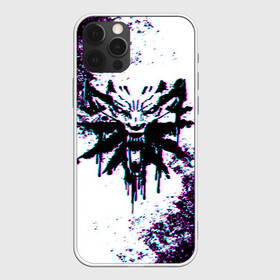 Чехол для iPhone 12 Pro с принтом THE WITCHER GLITCH ГЛИТЧ в Ухте, силикон | область печати: задняя сторона чехла, без боковых панелей | Тематика изображения на принте: glitch | tegunvteg | the witcher | ведьмак | глитч | зе витчер | игра | лого | логотип