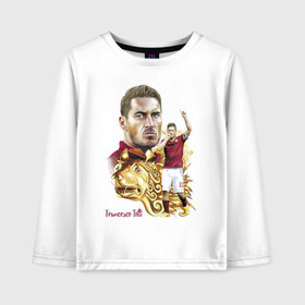 Детский лонгслив хлопок с принтом Francesco Totti Roma в Ухте, 100% хлопок | круглый вырез горловины, полуприлегающий силуэт, длина до линии бедер | Тематика изображения на принте: football | legend | lion | roma | totti | италия | лев | легенда | тотти | футбол