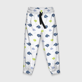 Детские брюки 3D с принтом Рыбы в Ухте, 100% полиэстер | манжеты по низу, эластичный пояс регулируется шнурком, по бокам два кармана без застежек, внутренняя часть кармана из мелкой сетки | fish | море | морские | на синем | паттерн | рыба | рыбки | рыбы